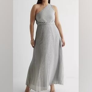 Express One Shoulder Twist Front Pleated Goddess Maxi Dress Size XL New